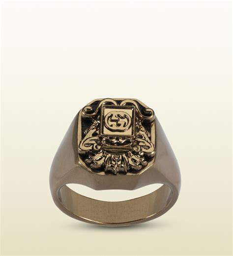 gucci ring men's gold|pre own gucci men ring.